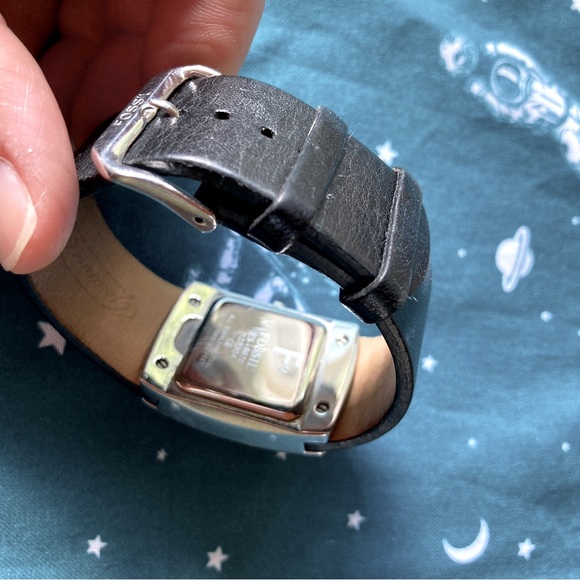 Fossil Watch Mosaic Dial Black Leather Band - Picture 6 of 6